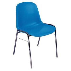 Plastová jedálenská stolička Manutan Chaise, modrá