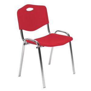 Plastová jedálenská stolička ISO Chrom, červená