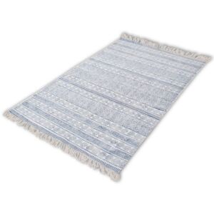 Bavlnený koberec, 180x120 cm, modrý