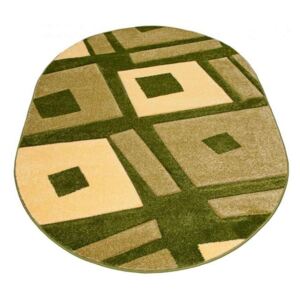 Kusový koberec Štvorčeky zelený ovál, Velikosti 190x270cm