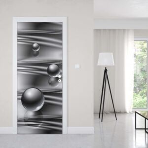 GLIX Fototapeta na dvere - Silver Modern Abstract Design