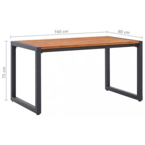 Záhradný stôl hnedá / čierna Dekorhome 160x80x75 cm