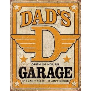 Plechová ceduľa Dad's Garage, (31,5 x 40 cm)