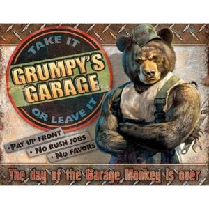 Plechová ceduľa Grumpy's Garage, (40 x 31,5 cm)