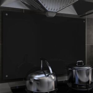 Kuchynská zástena, čierna 90x60 cm, tvrdené sklo