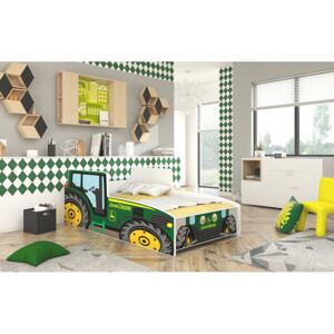 Posteľ do detskej izby Traktor zelený 140x70 cm