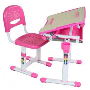 FUN DESK FUN DESK Bambino Detský písací stôl so stoličkou s regulovateľnou výškou - ružový