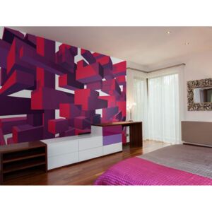 Murando DeLuxe 3D tapeta fialové kostky 150x105 cm