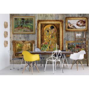 Fototapeta - Paintings Art Wood Wall Background Vliesová tapeta - 254x184 cm