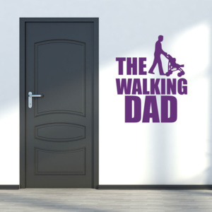 GLIX The walking dad - nálepka na stenu Fialová 60x75 cm