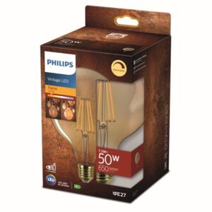 Philips 8718699782511 LED Vintage žiarovka clasic E27 7,2W/50W 650lm G120 2200K GOLD stmievateľná