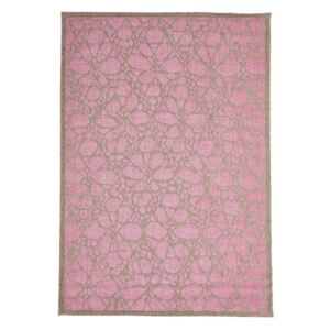 Ružový vonkajší koberec Floorita Fiore, 135 × 190 cm