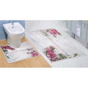 Kvalitex Kúpeľňová a WC predložka Ružový kvet 3D