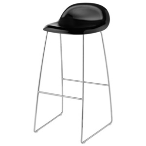 Gubi Barová stolička 3D Bar Stool, black/sledge base