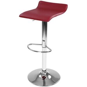Barová stolička z umelej kože, tmavočervená